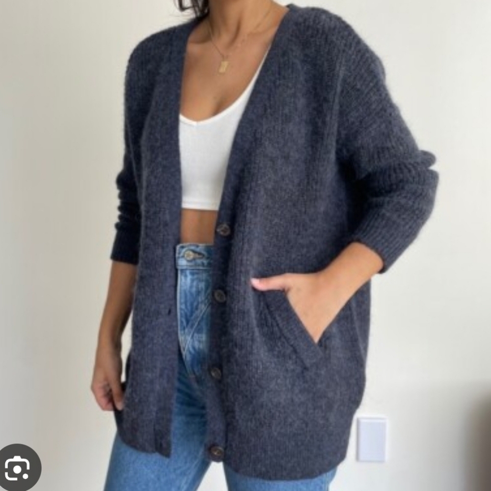 Free People Women's Charcoal Cardigan